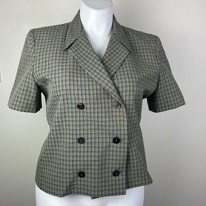 Positive Attitude Vintage Short Sleeve Blazer Notched Collar